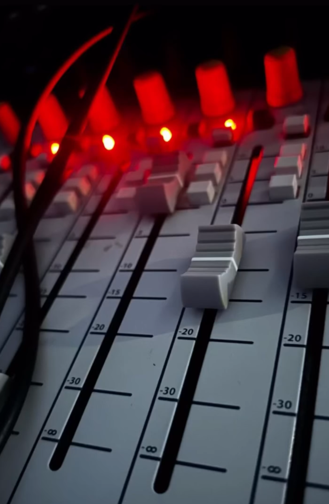 Mixing console faders