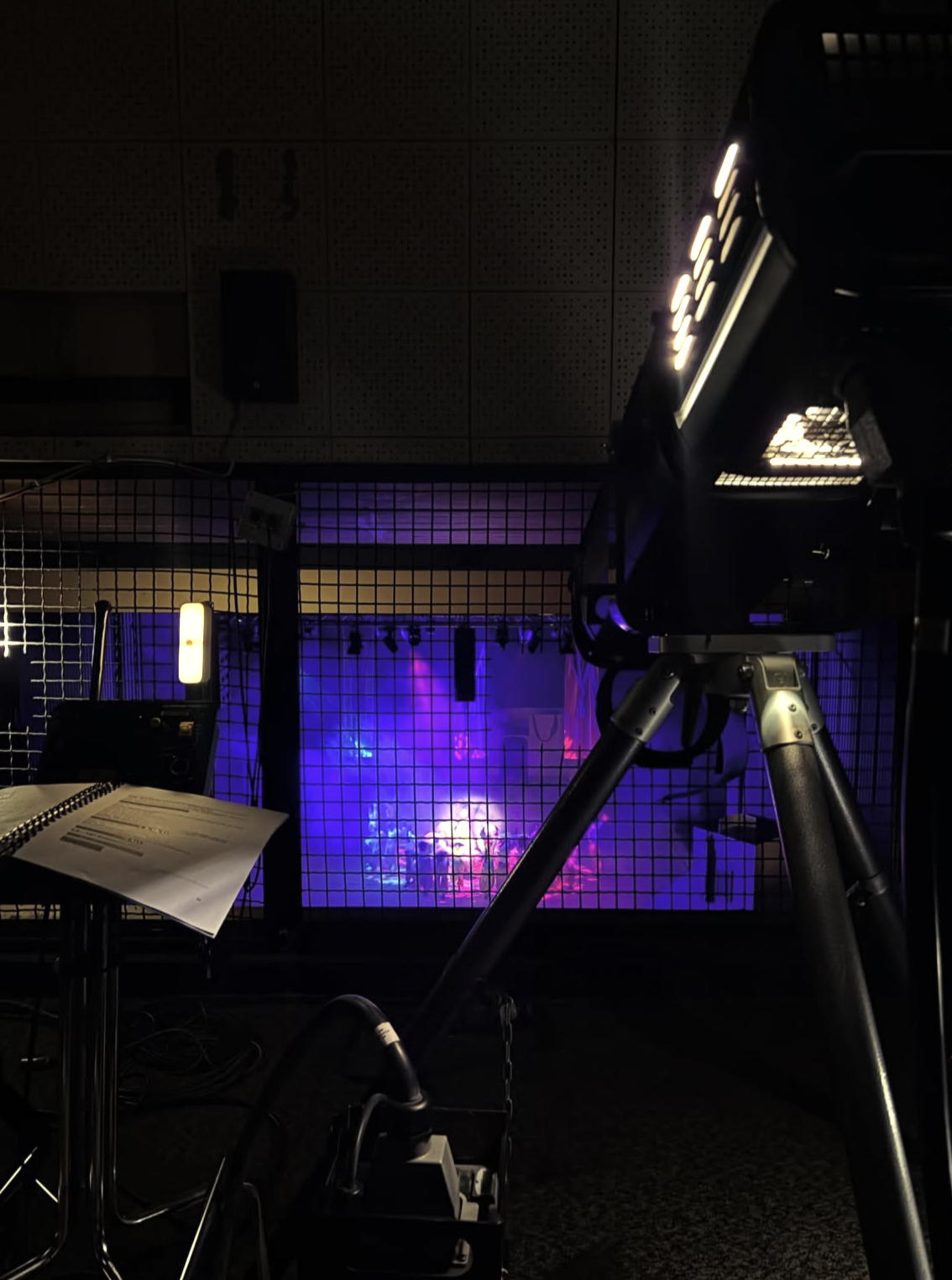 Backstage netting view of stage
